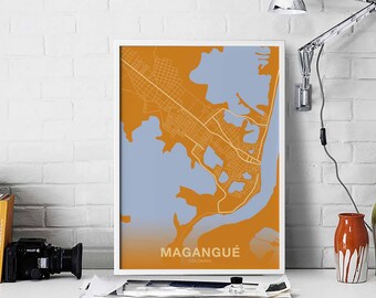 MANANGUE Colombia map poster color Hometown City Print Modern Home Decor Office Decoration Wall Art Dorm Bedroom Gift