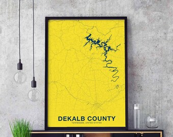 DEKALB COUNTY Tennessee TN usa poster color Hometown City Print Modern Home Decor Office Decoration Wall Art Dorm Bedroom Gift