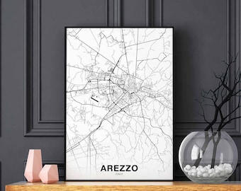 AREZZO Italy map poster Hometown City Print Modern Home Decor Office Decoration Wall Art Dorm Bedroom Gift