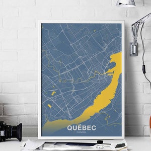 QUÉBEC, Canada, carte, affiche, couleur, ville natale, ville, impression, moderne, décoration intérieure, bureau, décoration, mur, art, dortoir, chambre, cadeau