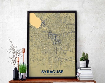 SYRACUSE New York NY usa  poster color Hometown City Print Modern Home Decor Office Decoration Wall Art Dorm Bedroom Gift