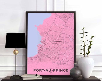 PORT-AU-PRINCE Haiti poster color Hometown City Print Modern Home Decor Office Decoration Wall Art Dorm Bedroom Gift