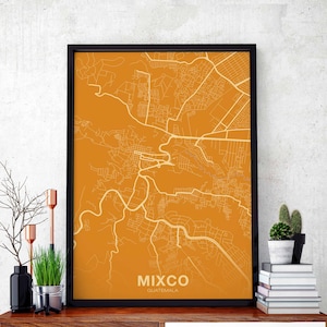 MIXCO Guatemala Karte Poster Farbe Hometown City Print Modernes Wohnkultur Büro Dekoration Wand Kunst Wohnheim Schlafzimmer Geschenk
