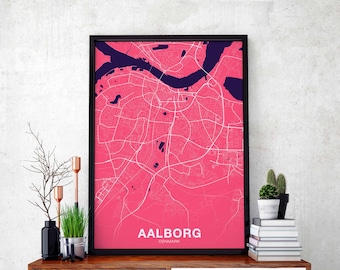 AALBORG Germany poster color Hometown City Print Modern Home Decor Office Decoration Wall Art Dorm Bedroom Gift