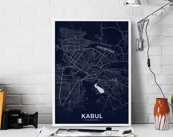 KABUL Afghanistan poster color Hometown City Print Modern Home Decor Office Decoration Wall Art Dorm Bedroom Gift