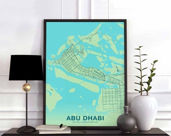ABU DHABI United Arab Emirates poster color Hometown City Print Modern Home Decor Office Decoration Wall Art Dorm Bedroom Gift