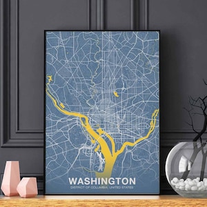 WASHINGTON Bundesstaat Washington D.C. Map Poster Farbe Hometown City Druck Modernes Wohndekor Büro Dekoration Wand Kunst Wohnheim Schlafzimmer Geschenk