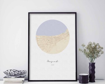 MUSCAT Oman map poster wall decor design modern minimal nordic travel bedroom home art vintage retro dorm nursery housewarming