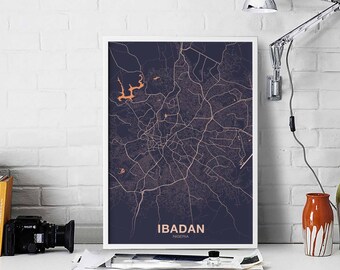 IBADAN Nigeria poster color Hometown City Print Modern Home Decor Office Decoration Wall Art Dorm Bedroom Gift