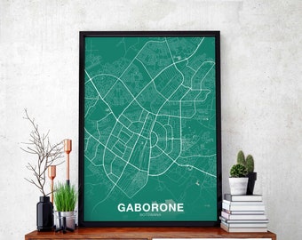 GABORONE Botswana poster color Hometown City Print Modern Home Decor Office Decoration Wall Art Dorm Bedroom Gift