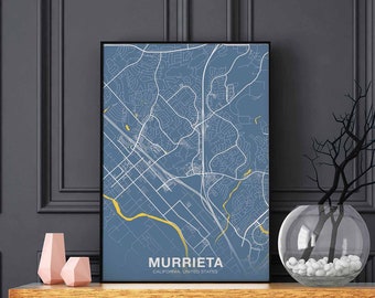 MURRIETA California CA USA poster color Hometown City Print Modern Home Decor Office Decoration Wall Art Dorm Bedroom Gift