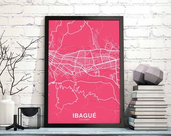 IBAGUE Colombia poster color Hometown City Print Modern Home Decor Office Decoration Wall Art Dorm Bedroom Gift
