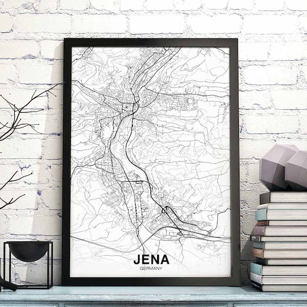 JENA Germania mappa poster città natale stampa arredamento moderno per la casa decorazione ufficio arte murale dormitorio camera da letto regalo