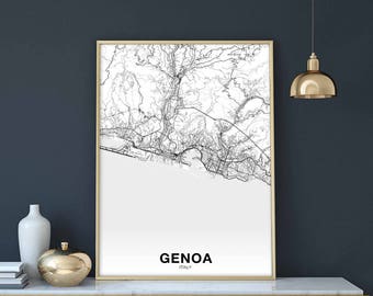GENOA Italy map poster Hometown City Print Modern Home Decor Office Decoration Wall Art Dorm Bedroom Gift
