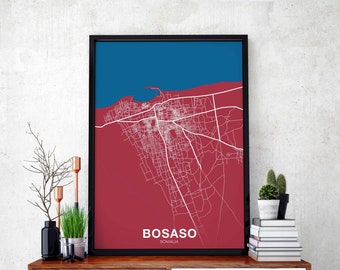 BOSASO Somalia poster color Hometown City Print Modern Home Decor Office Decoration Wall Art Dorm Bedroom Gift
