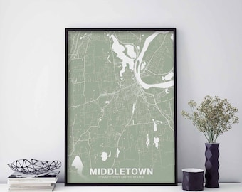 CUSTOM MIDDLETOWN Ohio OH usa map poster Hometown City Print Modern Home Decor Office Decoration Wall Art Dorm Bedroom Gift