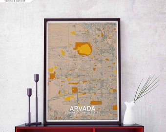 ARVADA Colorado USA map poster black white Hometown City Print Modern Home Decor Office Decoration Wall Art Dorm Bedroom Gift