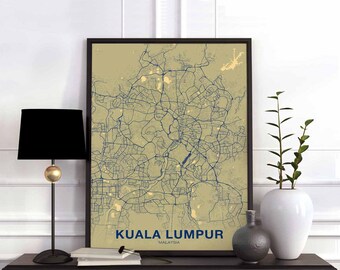 KUALA LUMPUR Malaysia poster color Hometown City Print Modern Home Decor Office Decoration Wall Art Dorm Bedroom Gift