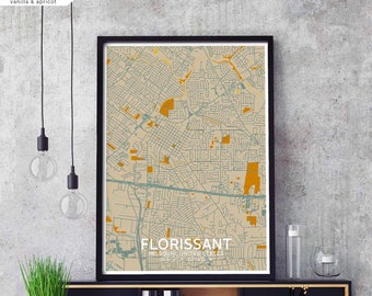 FLORISSANT Montana USA map poster black white Hometown City Print Modern Home Decor Office Decoration Wall Art Dorm Bedroom Gift