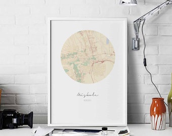 MISKOLC Hungary map poster wall decor design modern minimal nordic travel bedroom home art vintage retro dorm nursery housewarming