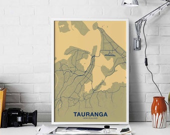 TAURANGA New Zealand poster color Hometown City Print Modern Home Decor Office Decoration Wall Art Dorm Bedroom Gift