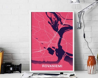 ROVANIEMI Finland poster color Hometown City Print Modern Home Decor Office Decoration Wall Art Dorm Bedroom Gift