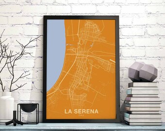 LA SERENA Chile poster color Hometown City Print Modern Home Decor Office Decoration Wall Art Dorm Bedroom Gift