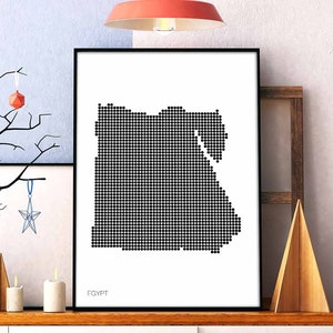 Ägypten Minimal Art Poster schwarz weiss Landkarte Wand Dekor Design modern schweizerisch skandinavisch chic elegant elegant elegant elegant Geschenk