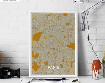 PARIS France map poster black white Hometown City Print Modern Home Decor Office Decoration Wall Art Dorm Bedroom Gift