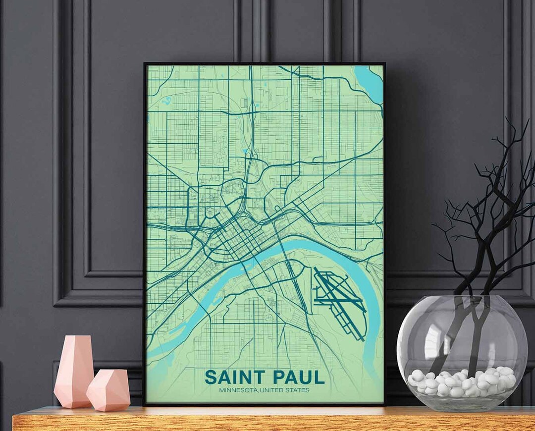 SAINT PAUL Minnesota MN Usa Poster Color Hometown City Print Modern ...