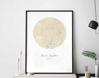 SAN JUSTO Argentina map poster wall decor design modern minimal nordic travel bedroom home art vintage retro dorm nursery housewarming