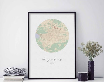 KLAGENFURT Austria map poster wall decor design modern minimal nordic travel bedroom home art vintage retro dorm nursery housewarming