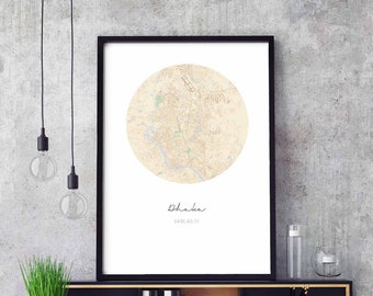DHAKA Bangladesh map poster wall decor design modern minimal nordic travel bedroom home art vintage retro dorm nursery housewarming