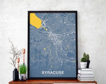 SYRACUSE New York NY USA poster color Hometown City Print Modern Home Decor Office Decoration Wall Art Dorm Bedroom Gift