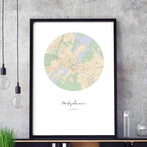 POTSDAM Allemagne carte affiche décoration murale design moderne minimaliste nordique voyage chambre maison art vintage rétro dortoir pépinière pendaison de crémaillère