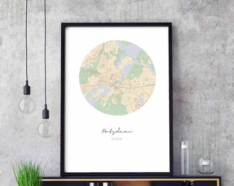 POTSDAM Germany map poster wall decor design modern minimal nordic travel bedroom home art vintage retro dorm nursery housewarming