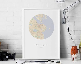 STAVANGER Norway map poster wall decor design modern minimal nordic travel bedroom home art vintage retro dorm nursery housewarming