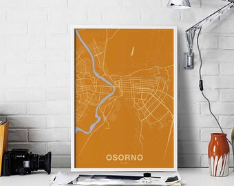 OSORNO Chile poster color Hometown City Print Modern Home Decor Office Decoration Wall Art Dorm Bedroom Gift
