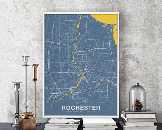 ROCHESTER New York NY USA poster color Hometown City Print | Etsy