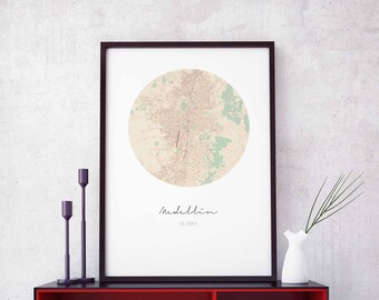 MEDELLIN Colombia map poster wall decor design modern minimal nordic travel bedroom home art vintage retro dorm nursery housewarming