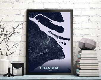 SHANGHAI China poster color Hometown City Print Modern Home Decor Office Decoration Wall Art Dorm Bedroom Gift
