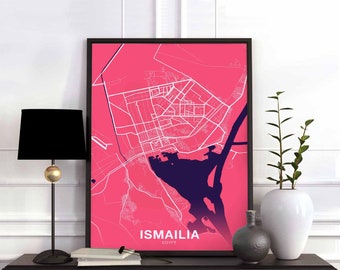 ISMAILIA Egypt poster color Hometown City Print Modern Home Decor Office Decoration Wall Art Dorm Bedroom Gift
