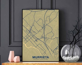MURRIETA California CA USA poster color Hometown City Print Modern Home Decor Office Decoration Wall Art Dorm Bedroom Gift
