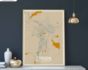 CARSON Nevada USA map poster black white Hometown City Print Modern Home Decor Office Decoration Wall Art Dorm Bedroom Gift