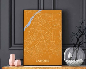 LAHORE Pakistan poster color Hometown City Print Modern Home Decor Office Decoration Wall Art Dorm Bedroom Gift
