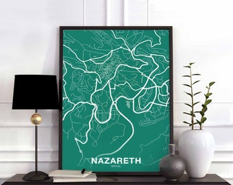 NAZARETH Israel poster color Hometown City Print Modern Home Decor Office Decoration Wall Art Dorm Bedroom Gift
