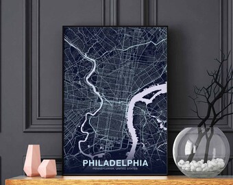PHILADELPHIA Pennsylvania PA USA poster color Hometown City Print Modern Home Decor Office Decoration Wall Art Dorm Bedroom Gift