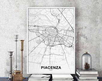 PIACENZA Italy map poster Hometown City Print Modern Home Decor Office Decoration Wall Art Dorm Bedroom Gift