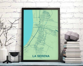 LA SERENA Chile poster color Hometown City Print Modern Home Decor Office Decoration Wall Art Dorm Bedroom Gift