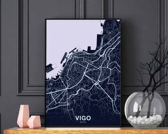 VIGO Spain map poster color Hometown City Print Modern Home Decor Office Decoration Wall Art Dorm Bedroom Gift
